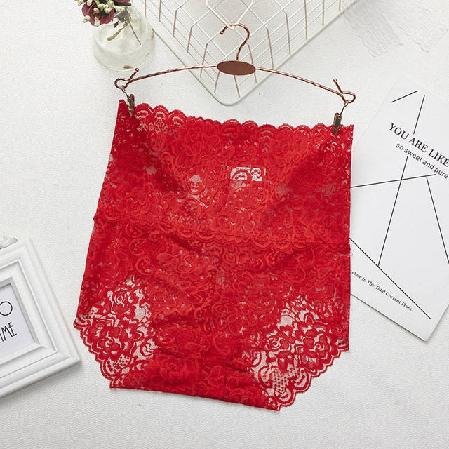 【4-piece set】 Seamless lace panties