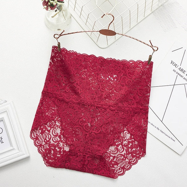 【4-piece set】 Seamless lace panties