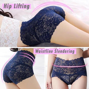 【4-piece set】 Seamless lace panties